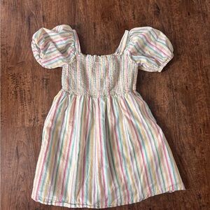 GAP Girls' Multicolor Pastel Stripe Smocked Dress